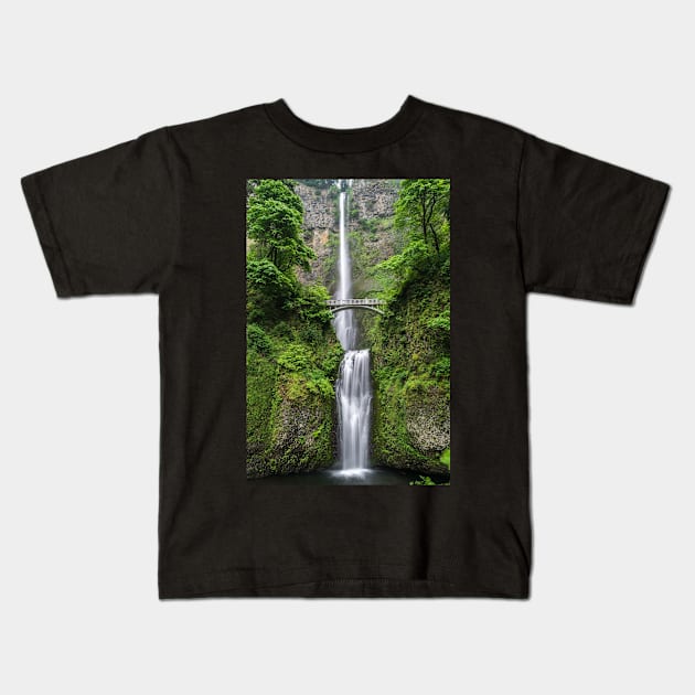 Waterfall art Kids T-Shirt by Vine Time T shirts